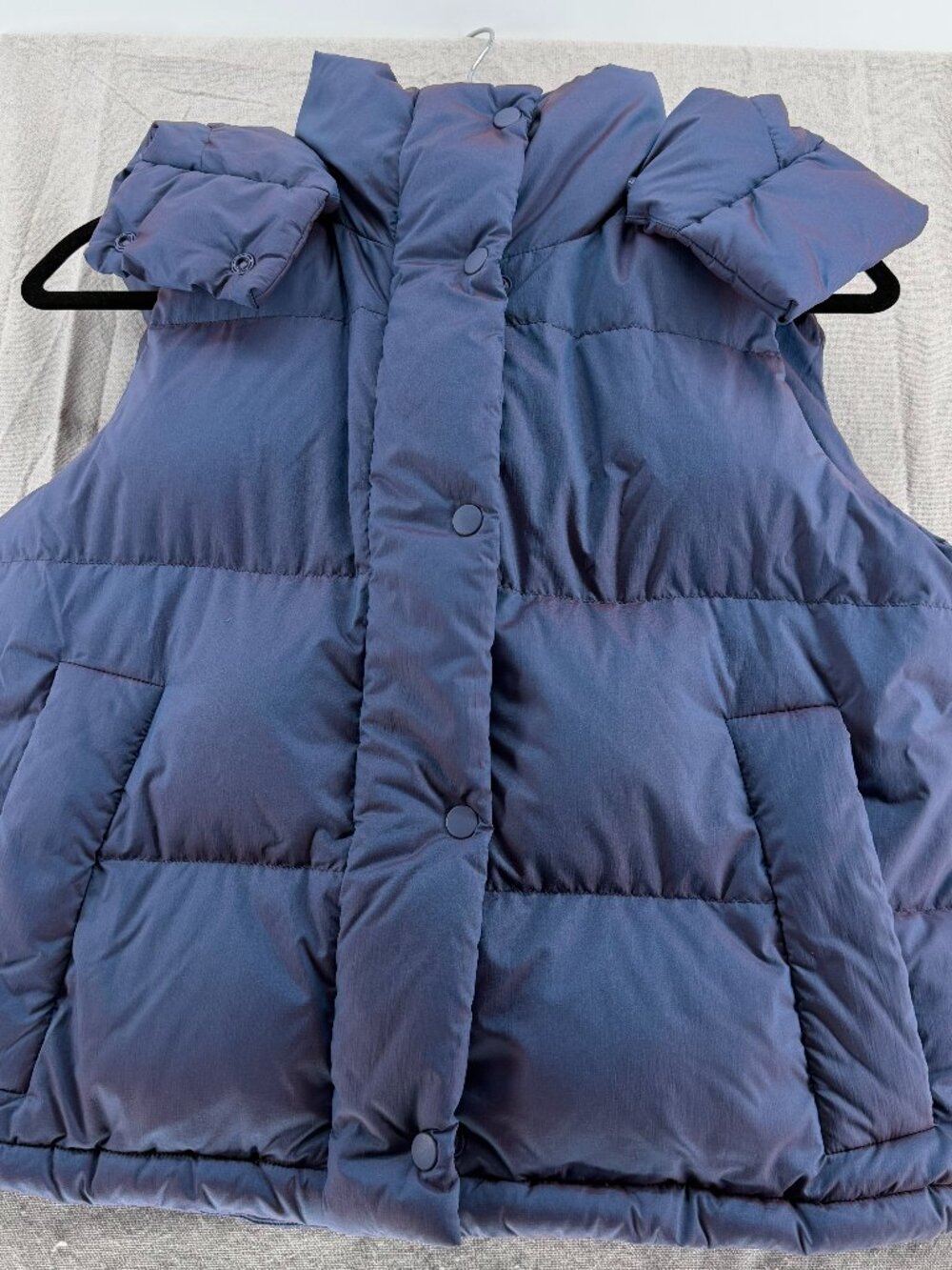 Lululemon Wunder Puff Cropped Vest In Heathered Wild Indigo, Size 2